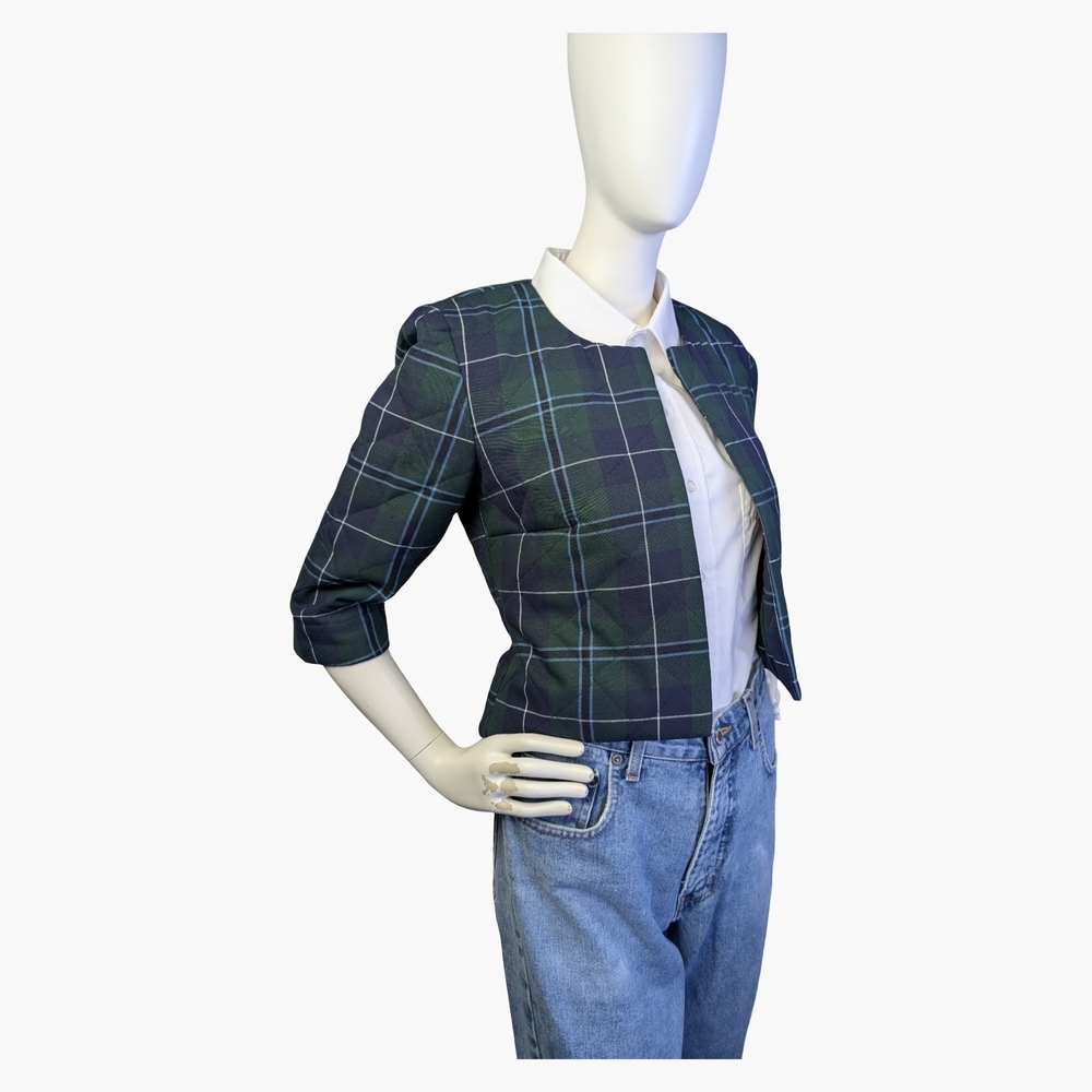 Bodybag By Jude Cropped Quilted Tartan Jacket | Made In Canada | Size XS/S - Picture 3 of 9